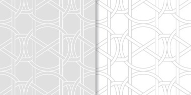 Işık gri geometrik süsler. Web, Tekstil ve duvar kağıtları için dikişsiz desen seti