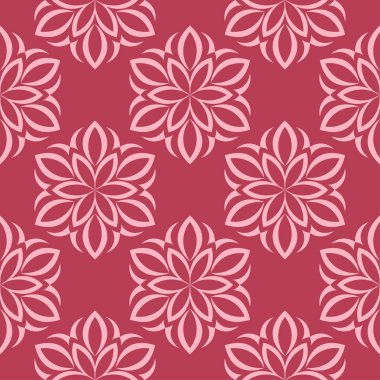 Kırmızı çiçek sorunsuz arka plan. Tekstil ve duvar kağıtları için dekoratif desen