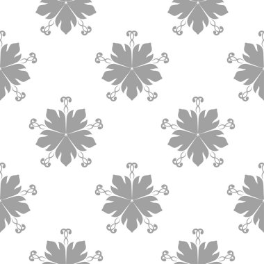 Beyaz ışık gri çiçek süsleme. Tekstil ve duvar kağıtları için seamless modeli