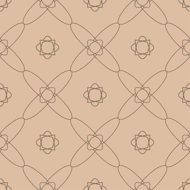 Bej ve kahverengi geometrik süsleme. Web, Tekstil ve duvar kağıtları için seamless modeli