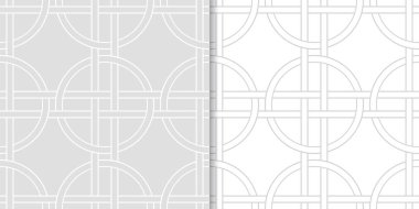 Işık gri geometrik süsler. Web, Tekstil ve duvar kağıtları için dikişsiz desen seti