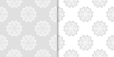 Çiçek arka ışık gri kümesi. Tekstil ve duvar kağıtları için dikişsiz desen