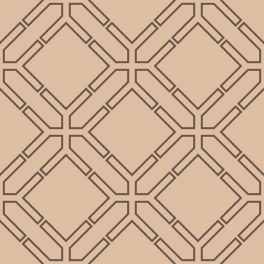 Bej ve kahverengi geometrik süsleme. Web, Tekstil ve duvar kağıtları için seamless modeli