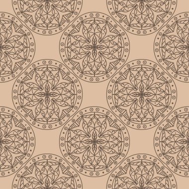 Kahverengi geometrik süsleme. Web, Tekstil ve duvar kağıtları için seamless modeli
