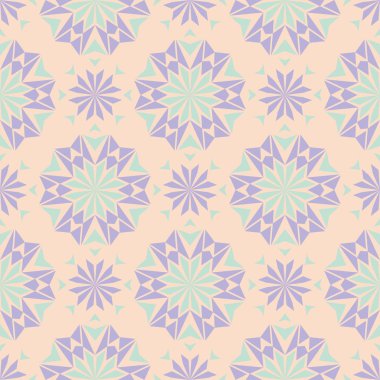 Duvar kağıtları, Tekstil ve kumaş için mor ve mavi tasarımları ile bej çiçek seamless modeli