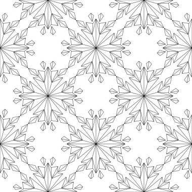 Beyaz arka planda siyah çiçek tasarım. Tekstil ve duvar kağıtları için seamless modeli