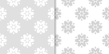 Işık gri çiçek arka planlar. Tekstil ve duvar kağıtları için dikişsiz desen seti