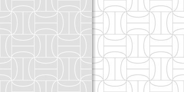 Açık gri geometrik yazdırır. Web, Tekstil ve duvar kağıtları için dikişsiz desen seti