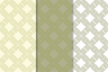 Web, Tekstil ve duvar kağıtları için dikey Dikişsiz desen zeytin yeşil ve beyaz geometrik dizi