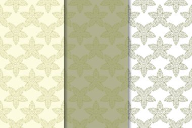 Zeytin yeşili kümesi çiçek süsler. Tekstil ve duvar kağıtları için dikişsiz desen