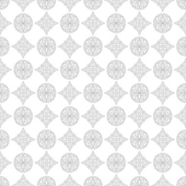 Beyaz arka planda gri geometrik yazdır. Web, Tekstil ve duvar kağıtları için seamless modeli