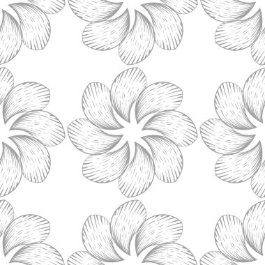 Beyaz arka plan üzerine açık gri çiçek süsleme. Tekstil ve duvar kağıtları için seamless modeli