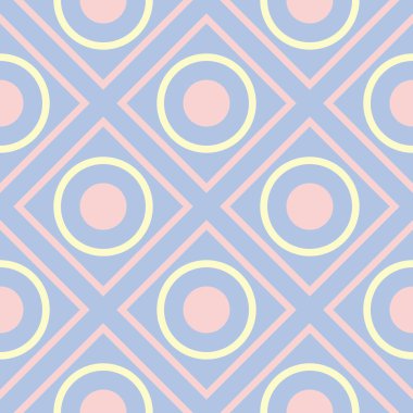 Duvar kağıtları, Tekstil ve kumaş için bej ve pembe elemanları ile geometrik mavi seamless modeli