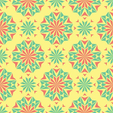 Sarı çiçek seamless modeli. Renkli arka plan duvar kağıtları, Tekstil ve kumaş için pembe ve yeşil çiçek tasarım ile