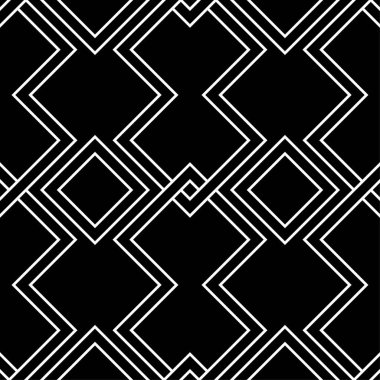 Siyah ve beyaz geometrik süsleme. Web, Tekstil ve duvar kağıtları için seamless modeli