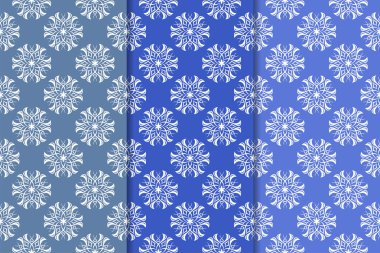 Çiçek süsler kümesi. Mavi dikey Dikişsiz desen. Duvar kağıdı arka plan