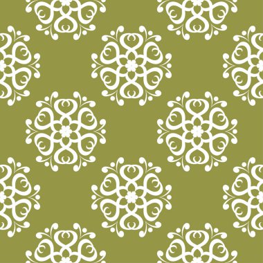 Zeytin yeşili çiçek süsleme. Tekstil ve duvar kağıtları için seamless modeli