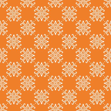 Beyaz çiçek süsleme portakal. Tekstil ve duvar kağıtları için seamless modeli