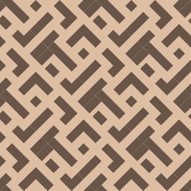 Bej ve kahverengi geometrik yazdırın. Web, Tekstil ve duvar kağıtları için seamless modeli