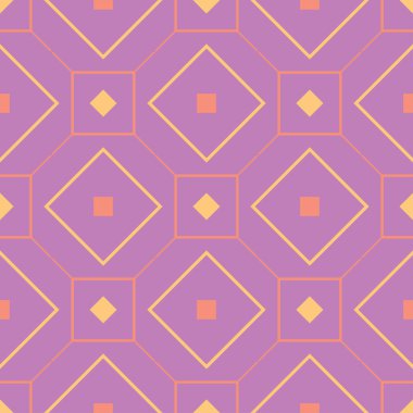 Geometrik menekşe seamless modeli. Parlak renkli arka plan duvar kağıtları, Tekstil ve kumaş için pembe ve sarı öğeler