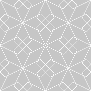 Gri ve beyaz geometrik tek renkli süs. Web, Tekstil ve duvar kağıtları için seamless modeli
