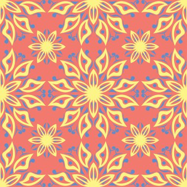 Parlak renkli kesintisiz arka plan. Kırmızı sarı ve mavi bir arka plan duvar kağıtları, Tekstil ve kumaş için