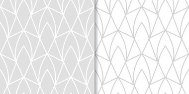 Işık gri geometrik süsler. Web, Tekstil ve duvar kağıtları için dikişsiz desen seti
