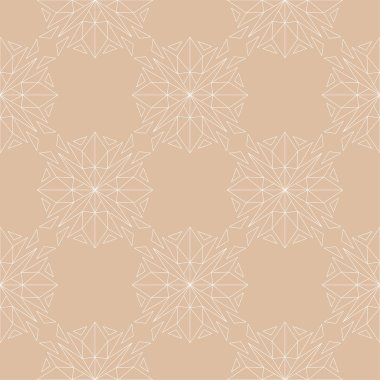 Bej sorunsuz arka plan üzerinde beyaz çiçek süsleme. Tekstil ve duvar kağıtları için seamless modeli