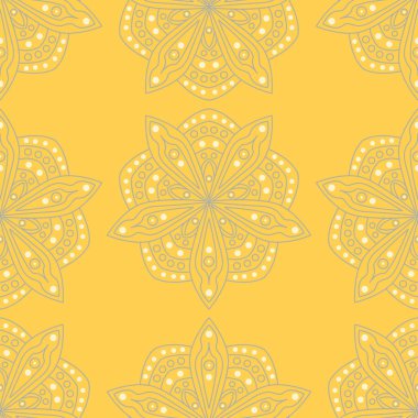 Sorunsuz çiçek desenli. Parlak sarı arka plan duvar kağıtları, Tekstil ve kumaş için çiçek tasarımları ile