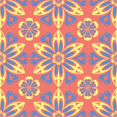 Parlak renkli kesintisiz arka plan. Kırmızı sarı ve mavi bir arka plan duvar kağıtları, Tekstil ve kumaş için