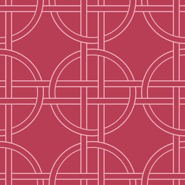 Kırmızı ve soluk pembe geometrik süsleme. Web, Tekstil ve duvar kağıtları için seamless modeli