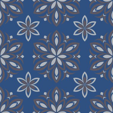 Mavi çiçek sorunsuz arka plan. Tasarım deseni duvar kağıtları, Tekstil ve kumaş çiçek öğeleri