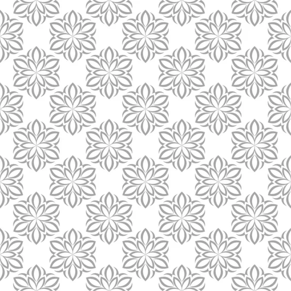 Projeto Ornamental Floral Cinza Claro Branco Padrão Sem Costura Para — Vetor de Stock