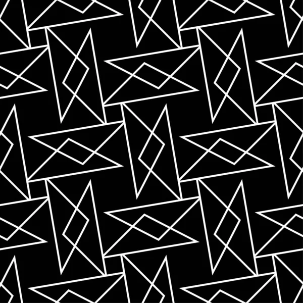 黑白相间的几何单色饰品 纺织品和墙纸无缝模式 — 图库矢量图片
