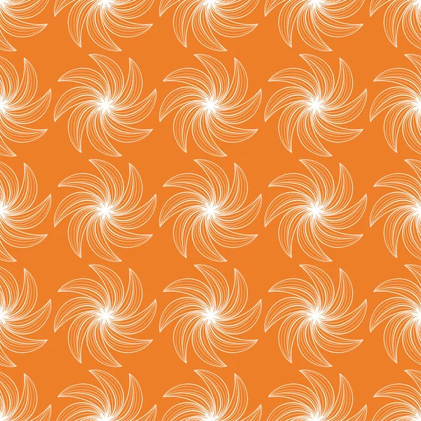 Белый Цветочный Орнамент Оранжевом Бесшовный Узор Текстиля Обоев — стоковый вектор