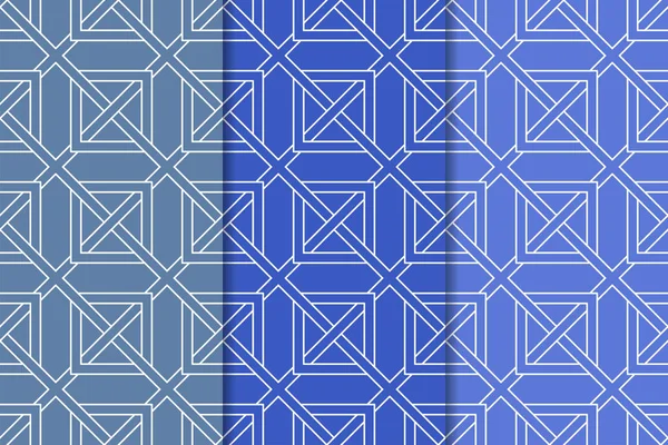 Web Tekstil Duvar Kağıtları Için Dikey Dikişsiz Desen Mavi Geometrik — Stok Vektör