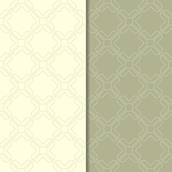 Ensemble Ornements Géométriques Motifs Sans Couture Vert Olive Pour Toile — Image vectorielle
