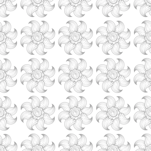 Light Gray White Floral Ornament Seamless Pattern Textile Wallpapers — Stock Vector