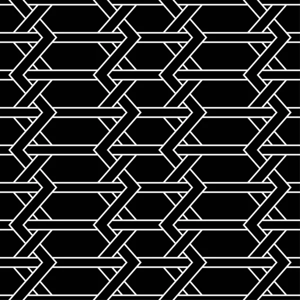 Ornement Géométrique Motif Sans Couture Noir Blanc Pour Toile Textile — Image vectorielle