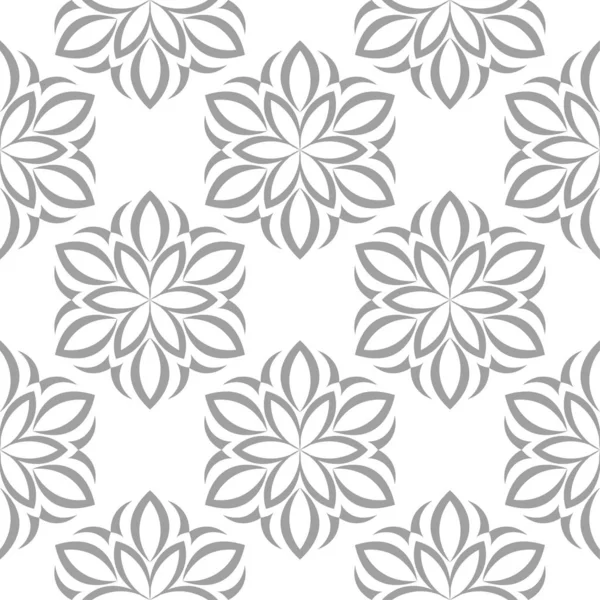 Ornamento Floral Cinza Claro Branco Padrão Sem Costura Para Têxteis — Vetor de Stock