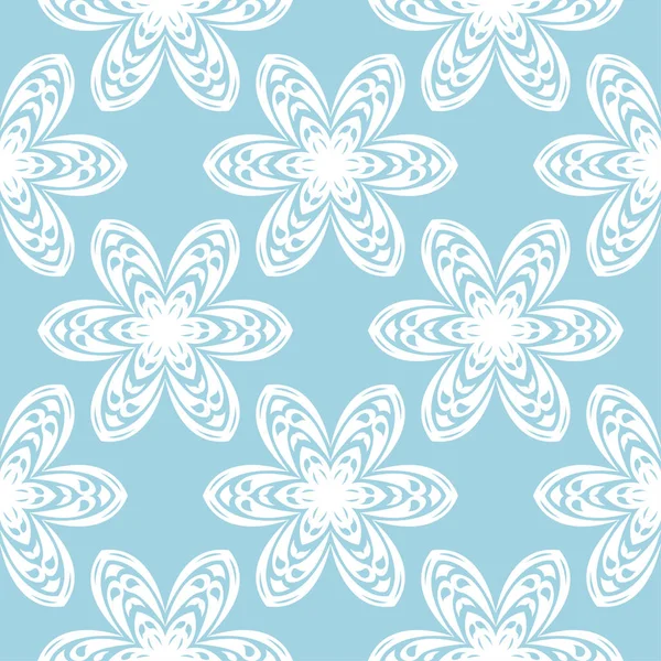 Fleurs Blanches Sur Fond Bleu Motif Décoratif Sans Couture Pour — Image vectorielle