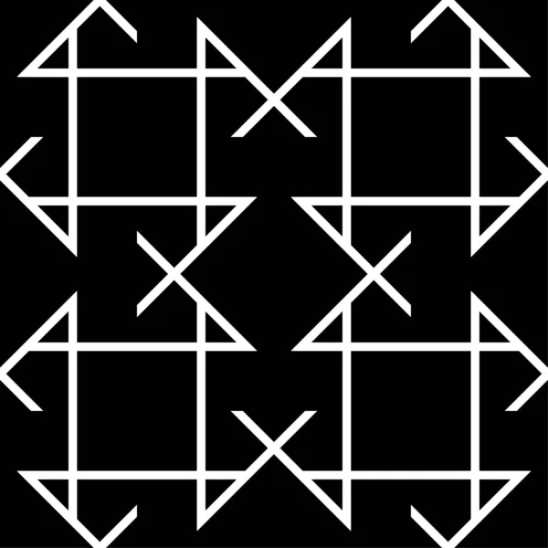 Siyah Beyaz Geometrik Süsleme Web Tekstil Duvar Kağıtları Için Seamless — Stok Vektör