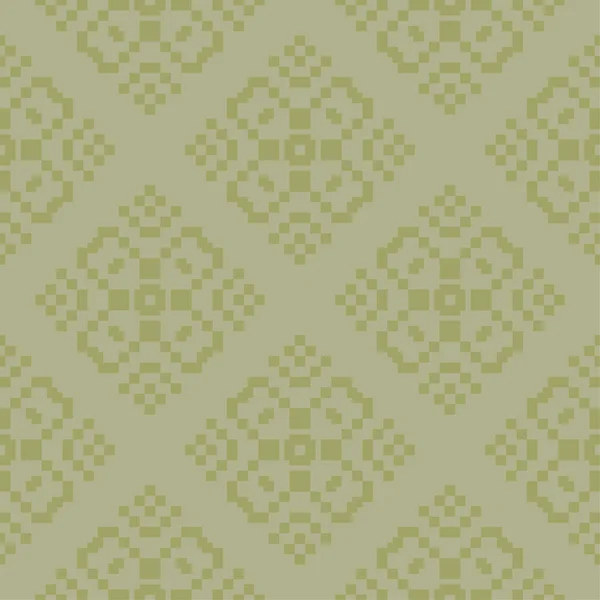 Оливково Зеленый Цветочный Орнамент Бесшовный Узор Текстиля Обоев — стоковый вектор