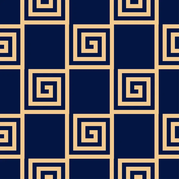 Ornamento Geométrico Azul Dourado Padrão Sem Costura Para Web Têxteis — Vetor de Stock