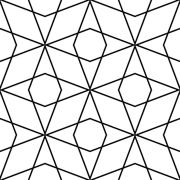 Ornamento Geometrico Bianco Nero Modello Senza Cuciture Web Tessile Sfondi — Vettoriale Stock