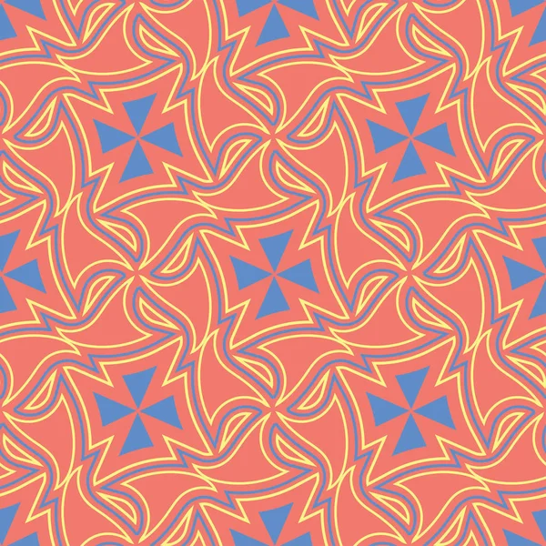 Оранжевый Бесшовный Рисунок Яркий Геометрический Фон Синим Желтым Дизайном Обоев — стоковый вектор