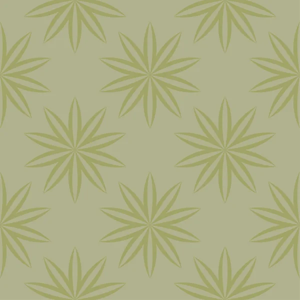 Verde Oliva Disegno Ornamentale Floreale Modello Senza Cuciture Tessuti Sfondi — Vettoriale Stock