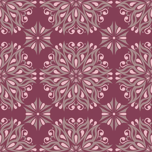 Lila Rot Florales Nahtloses Muster Hintergrund Mit Blumen Design Elementen — Stockvektor