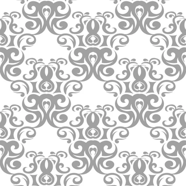 Hellgraues Florales Element Auf Weißem Hintergrund Nahtloses Muster Für Textilien — Stockvektor