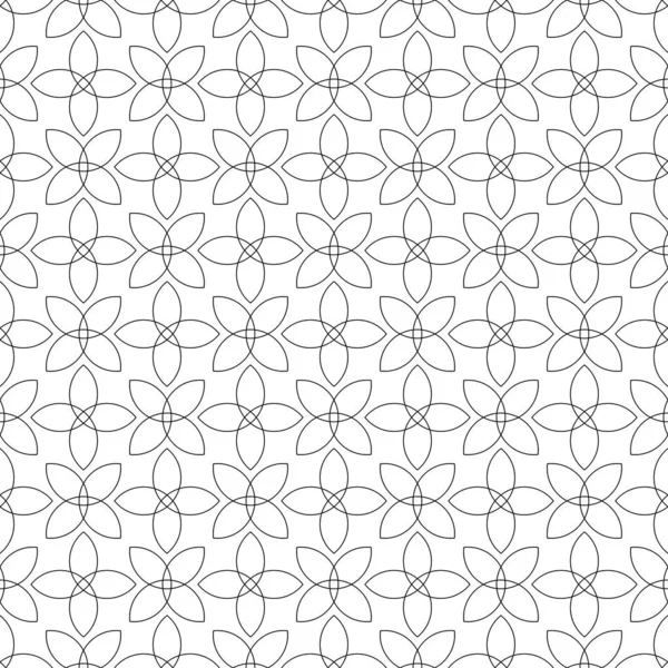 白色背景上的黑色几何装饰品 纺织品和墙纸无缝模式 — 图库矢量图片